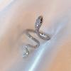 Sliver Color Open Snake Ring for Women Gothic Punk Adjustable Animal Finger Rings Party Wedding Statement Jewelry