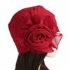 New Woman Beautiful Flower Turban Elastic Cloth Head Cap Hat Ladies Hair Accessories Muslim Women's Hijabs Scarf Cap