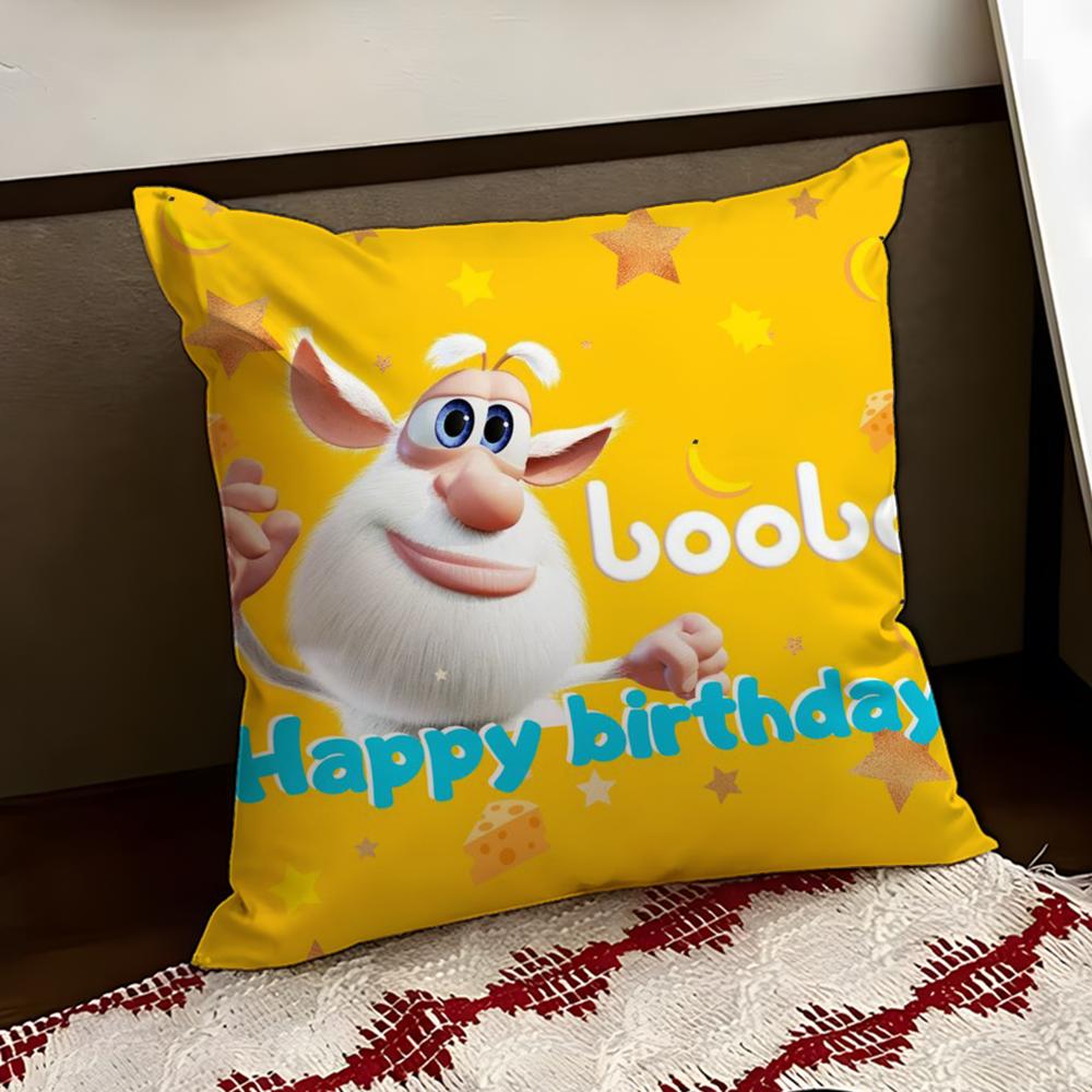 Cute FourbobBooba Cushion Cover Reversible Soft Durable Pillow Cover Home Car MultiScene Use for Daily Comfort