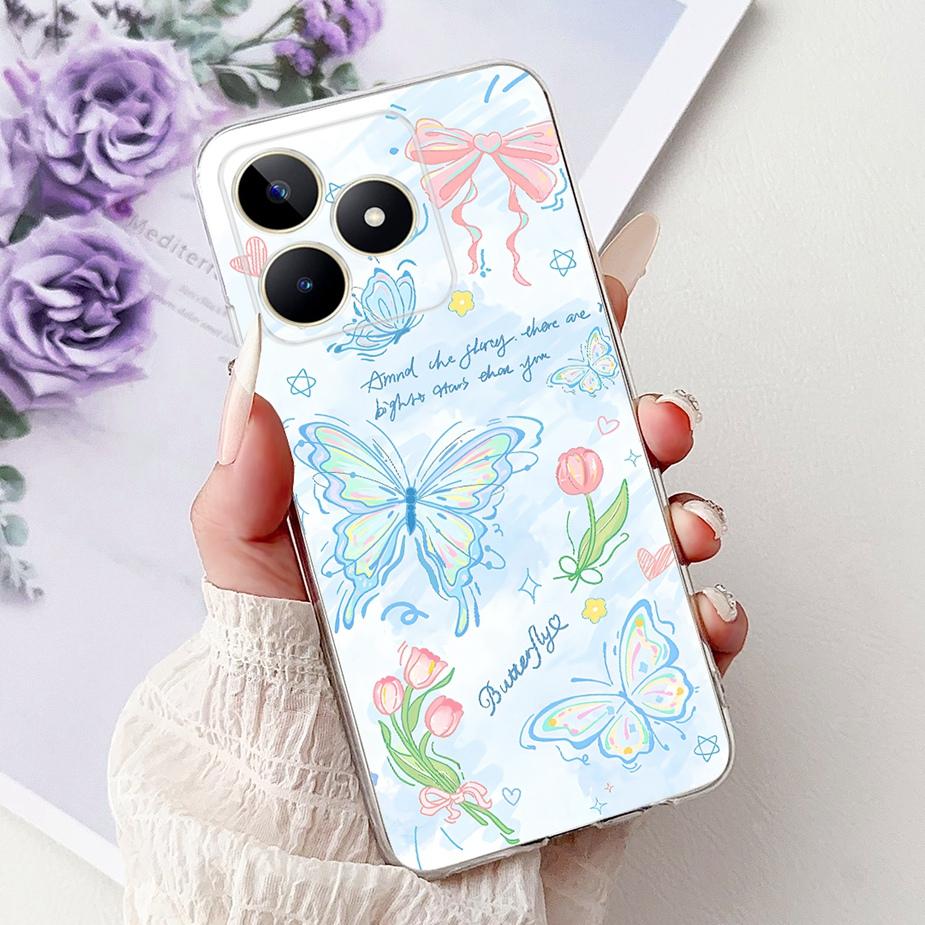 For Realme Note 50 Case RMX3834 Cute Cat Painted Cover Clear Silicone Soft TPU Phone Case For Realme Note 50 Note50 Fundas Coque