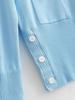 Spring French Academy V-Neck Long-Sleeve Sweater - Casual, Single-Breasted with Pockets (XZ2165-26)