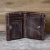 Leather Wallet Men's Leather Wallet Short Slim Portable Card Holder Fashion Casual Zipper Small Coin Purse Men's Leather Wallet Large Capacity