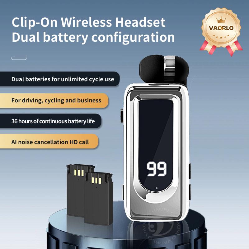 D70Pro Петличные Бизнес Bluetooth 5.4 Наушники Время разговора/музыки 36 часов Светодиодный цифровой дисплей С микрофоном Гарнитура с шумоподавлением