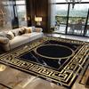 Black Luxury Style Living Room Carpet Large Area Washable Rugs for Bedroom Non-slip  Decoration Home Mats for Parlor Easy Clean