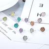 6 Pairs/Set New Shiny Resin Ear Stud Round Bling Druzy Stone For Women Girls Cute Earrings Set 2020 Fashion Jewelry Gift