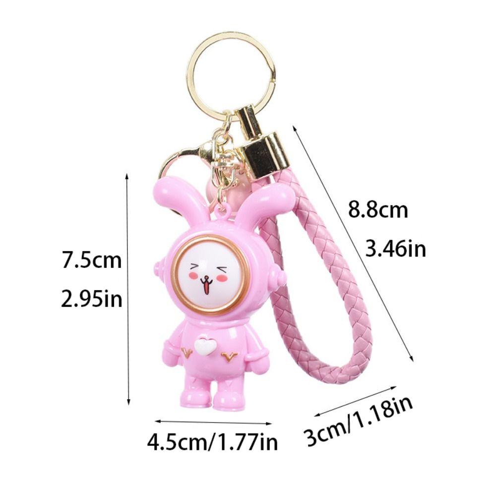Funny Finger-guessing Game Keychain Creative Rabbit Pendant Face-changing Keyring  Backpack Decor