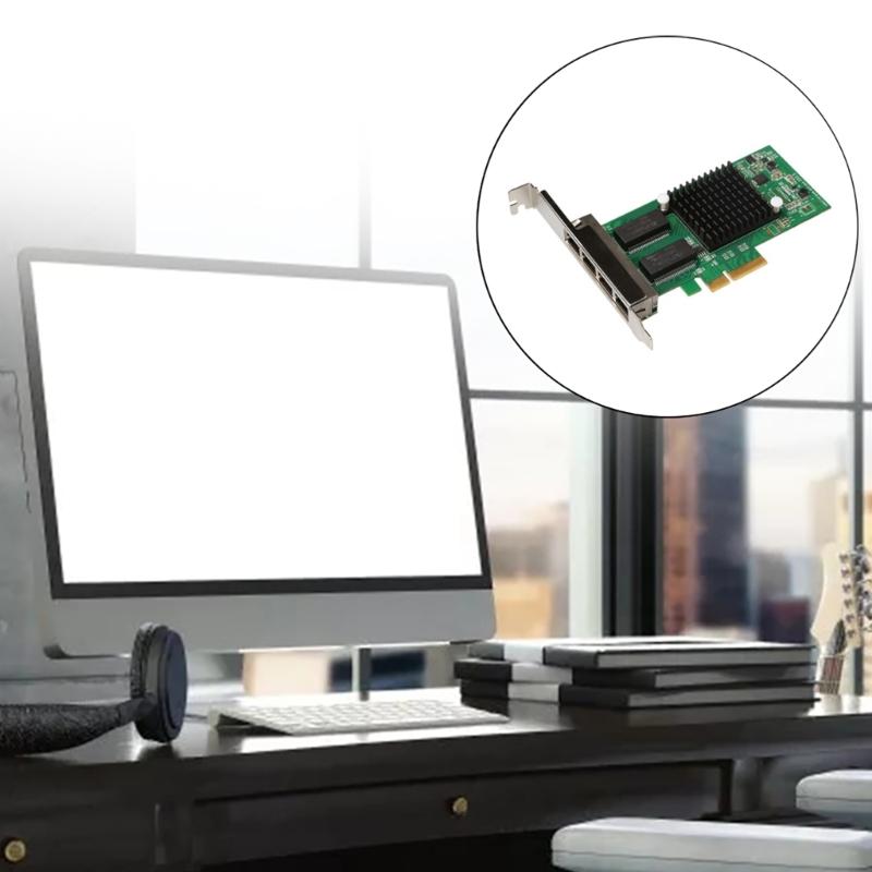 4 Ports PCIe 4 for I350-T4 Chip 10/100/1000Mbps Lan Card Four Port Server Gigabit Card PCIe Thernet