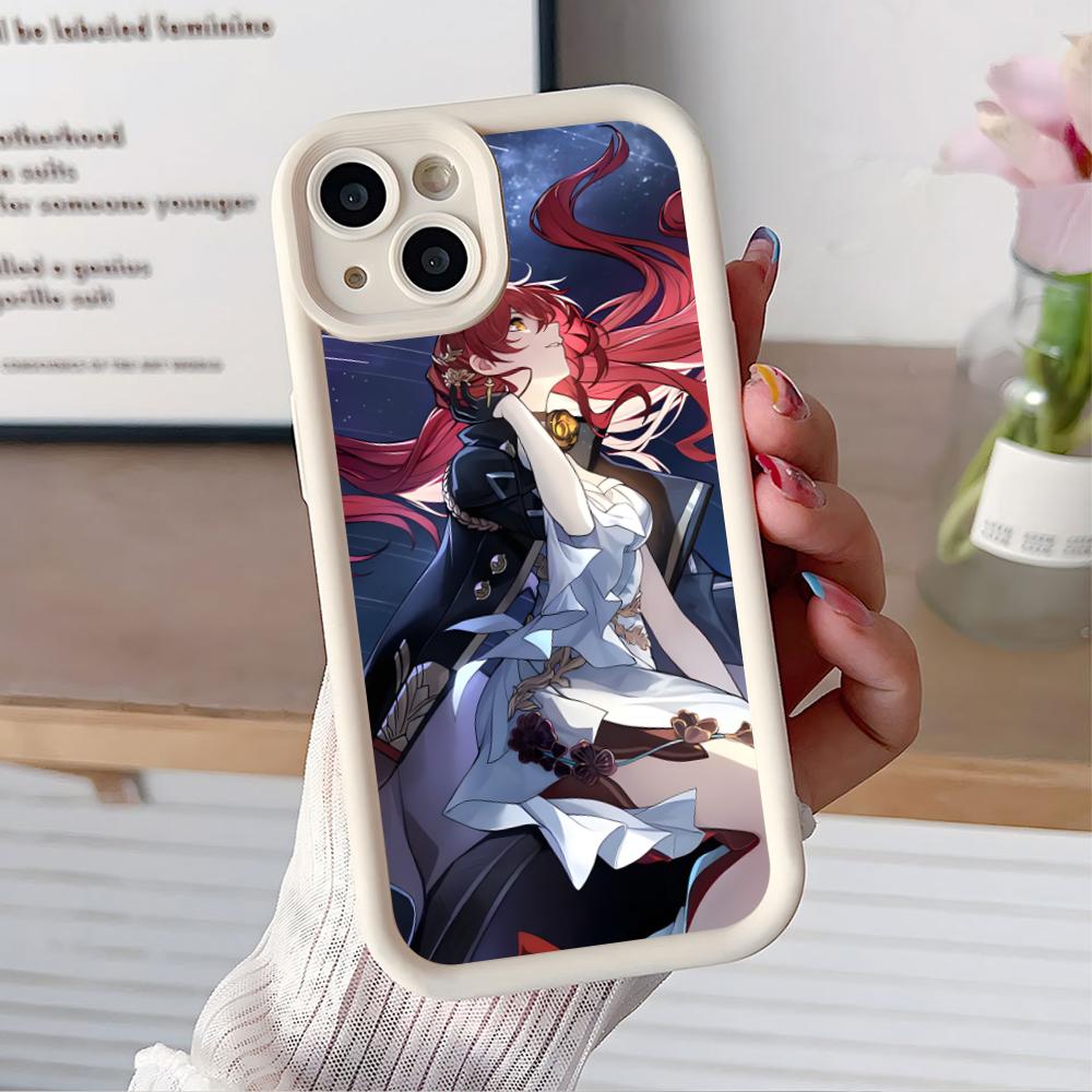 HSR Himeko Утолщенный ТПУ Чехол для Мобильного Телефона для iPhone 17 16 15 14 13 12 11 Air Pro Max Plus Цветной Чехол