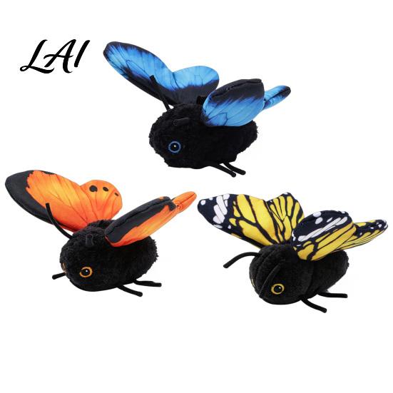 Soft Fabric Cat Chasing Toys Smart Sensing Flapping Butterfly Toy Realistic Wing Motion Kitten Stalking Pouncing Flying Prey Gadgets Interactive