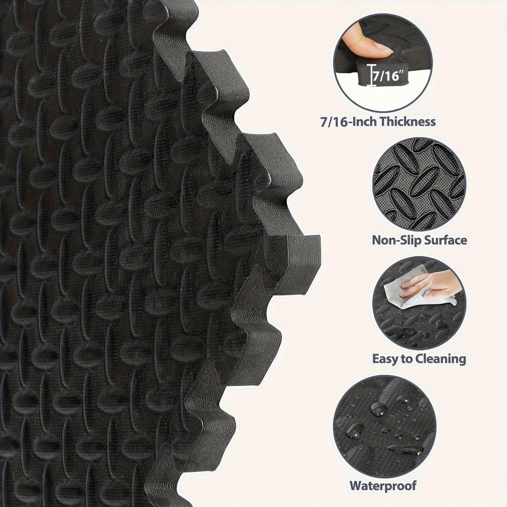 20/48pcs EVA Foam Mat, Non-Slip Interlocking Exercise Mats for Home Gym, Yoga, and Pilates – Locking Edge Design, Shock Absorption, Fitness Floor Pads