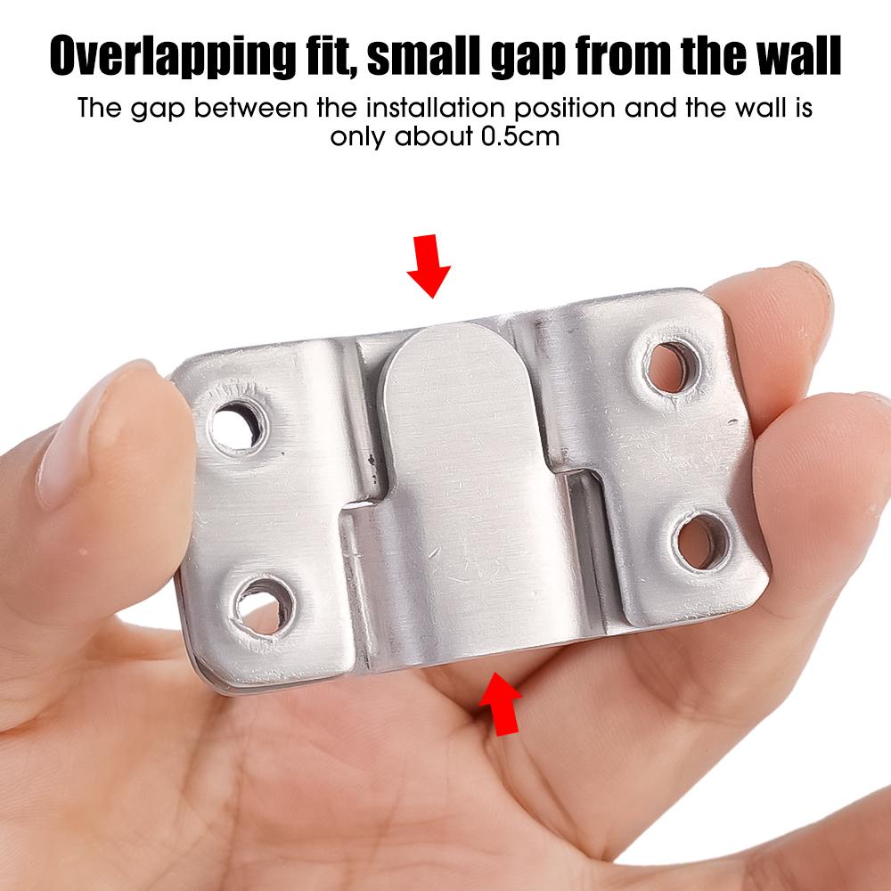 1/3set Stainless Steel Interlock Hanging Buckle Flush Mount Bracket Furniture Connector Wall Picture Frame Display Hanger Hooks