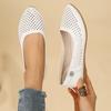 Women's Single Shoes Round Toe Shallow Mouth Cutout Breathable Non-slip Wear-resistant Flats