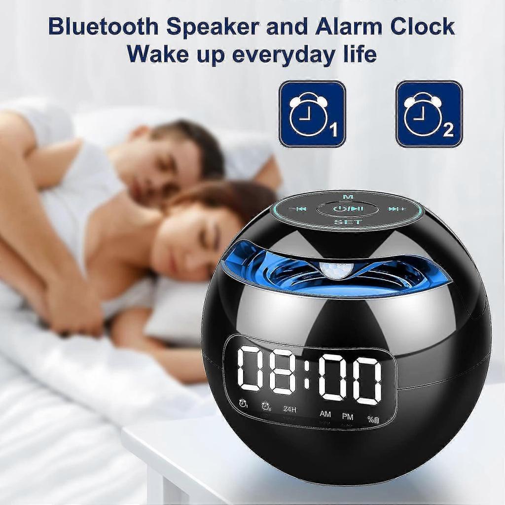 Alarm Clock Radio With Dual Alarms, Fm Digital Bedside Clock With Snooze Function, Led Display 4