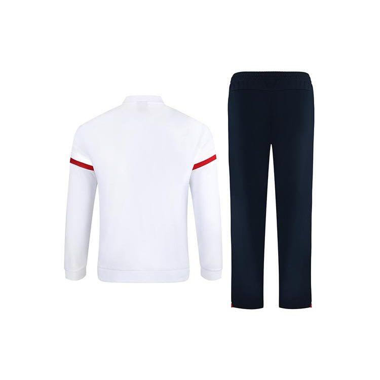 Li Ning Badminton Series Cardigan Sweatshirt And Sports Pants Set Men Sweatshirts Standard-White AWES001-4