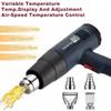 2000W Electric Heat Gun With LCD Display Adjustable Temperature Hair Dryer Tools For Soldering Thermal Blower Shrink Wrapping
