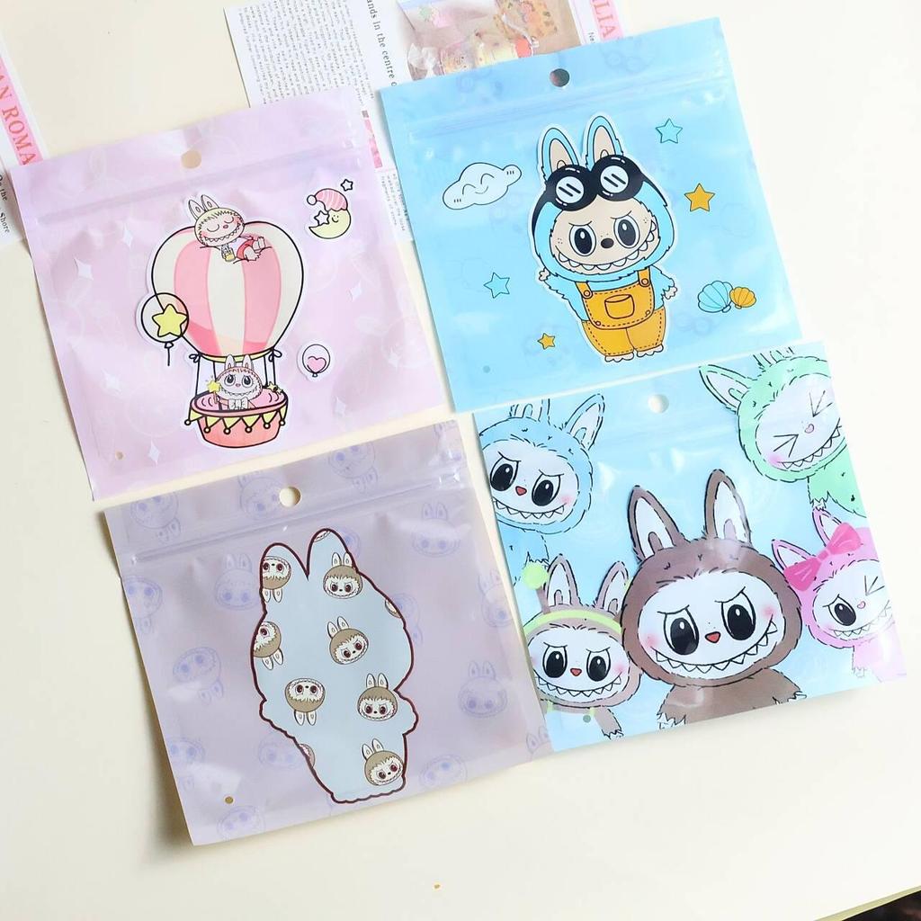 Милый мультяшный прозрачный самозапечатывающийся пакет для хранения украшений и материалов