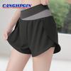 Спортивные шорты женские спортивная одежда пэчворк кроссовер 2 в 1 шорты для бега йога спортзал фитнес тренировки бег трусцой шорты