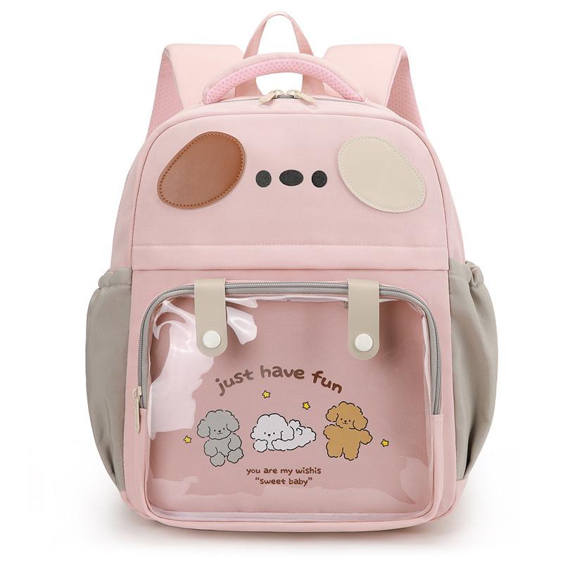 Cartoon Letter Puppy Kids Clear Backpack Cute Animal Design Toddler Bag School