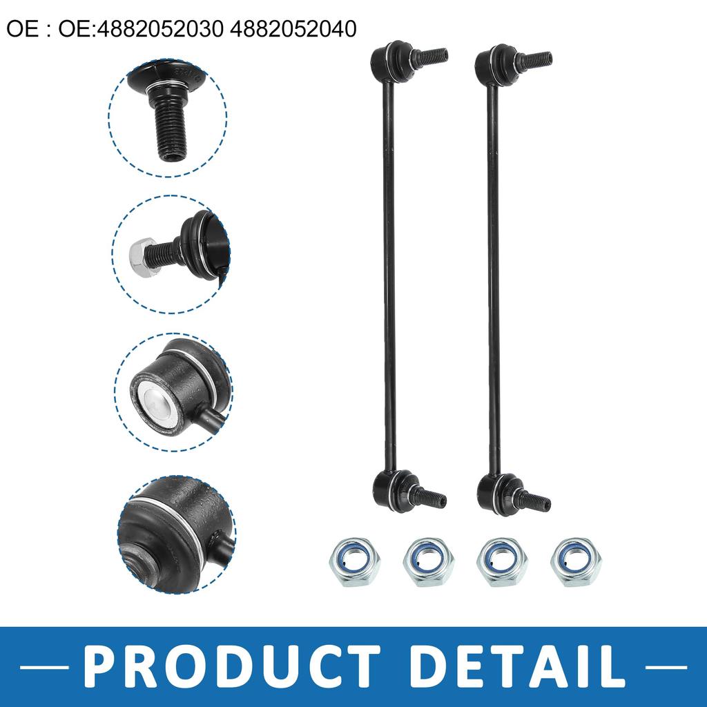 ABSOPRO Front Sway Bar Links 4882052030 4882052040 Stabilizer End Link Suspension Kit for Toyota Yaris 2007-2018, Black, 2 Pieces