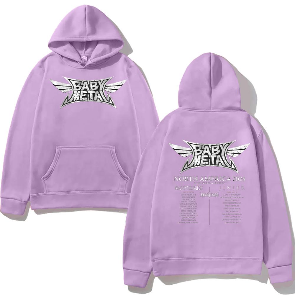Толстовки рок-группы Babymetal Babymetal Тур по Северной Америке 2025 Свитшот Мужской Женский Повседневный Одежда Харадзюку Модная Хлопковая Футболка