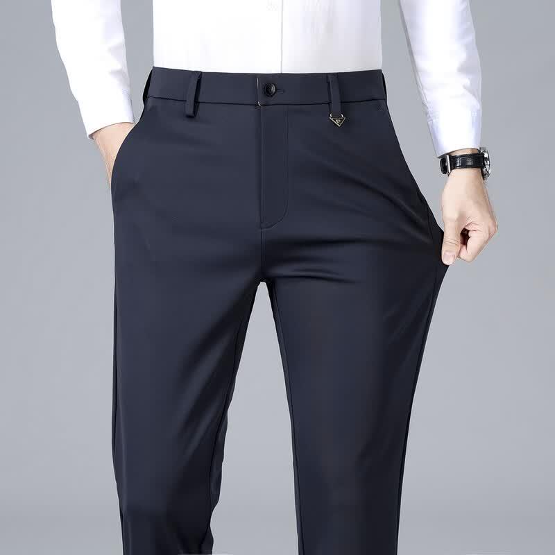 Pierre Cardin Мужские брюки прямого кроя из смесового шелка в стиле business casual