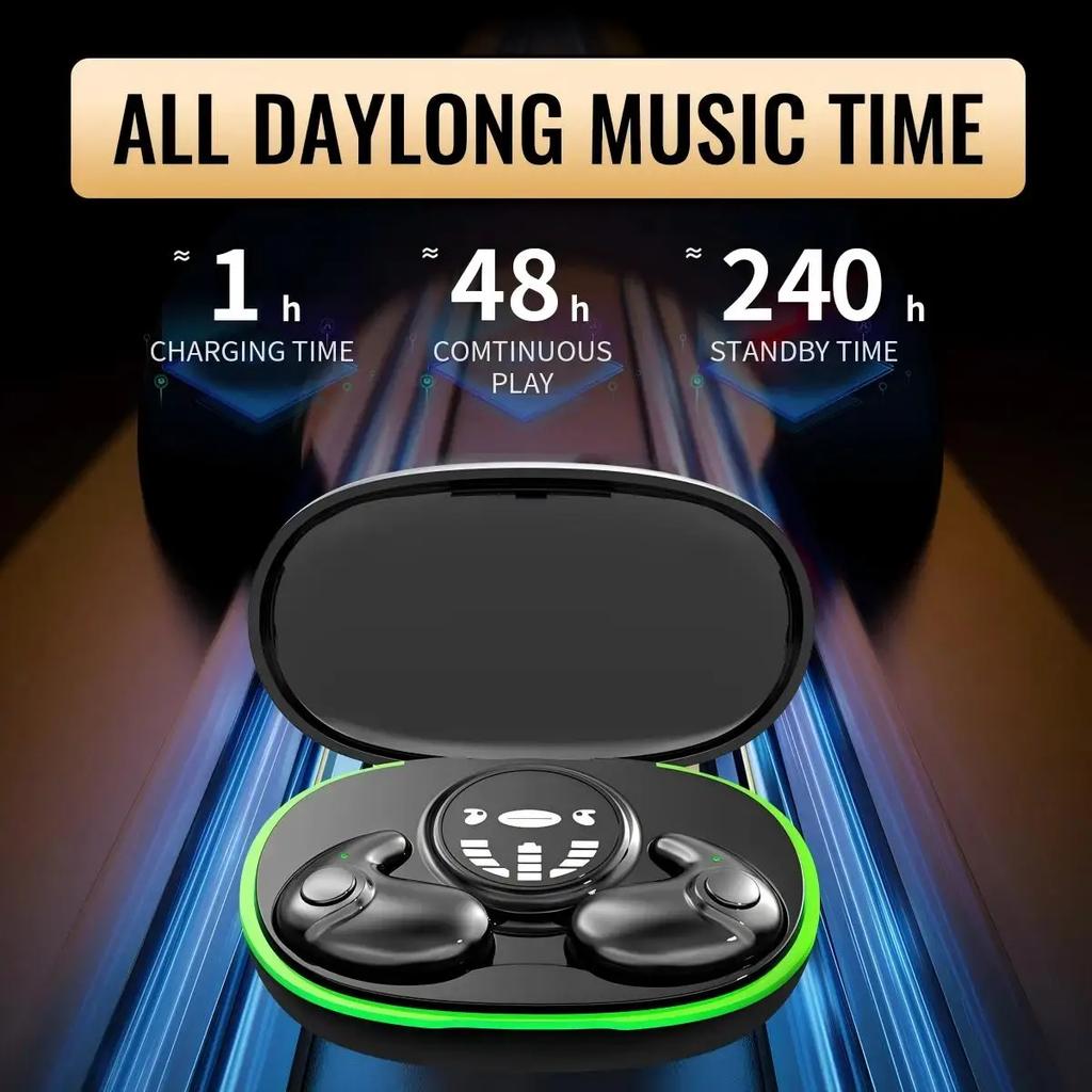 TWS Bluetooth 5.3 Кабельное соединение, Versteckte Schlaf-Ohrhörer, IPX5 Wasserdichte Und Geräuschunterdrückende Sportkopfhörer