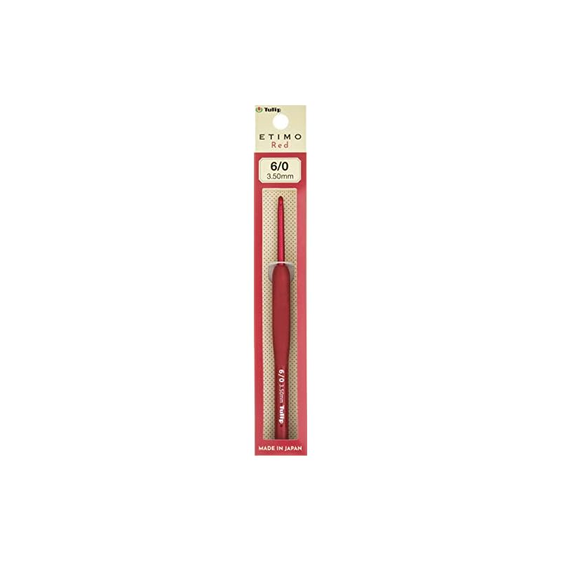 Крючок для вязания крючком "ETIMO Red (Etimo Red) Крючок для вязания с мягкой ручкой 6/0" Tulip TED060