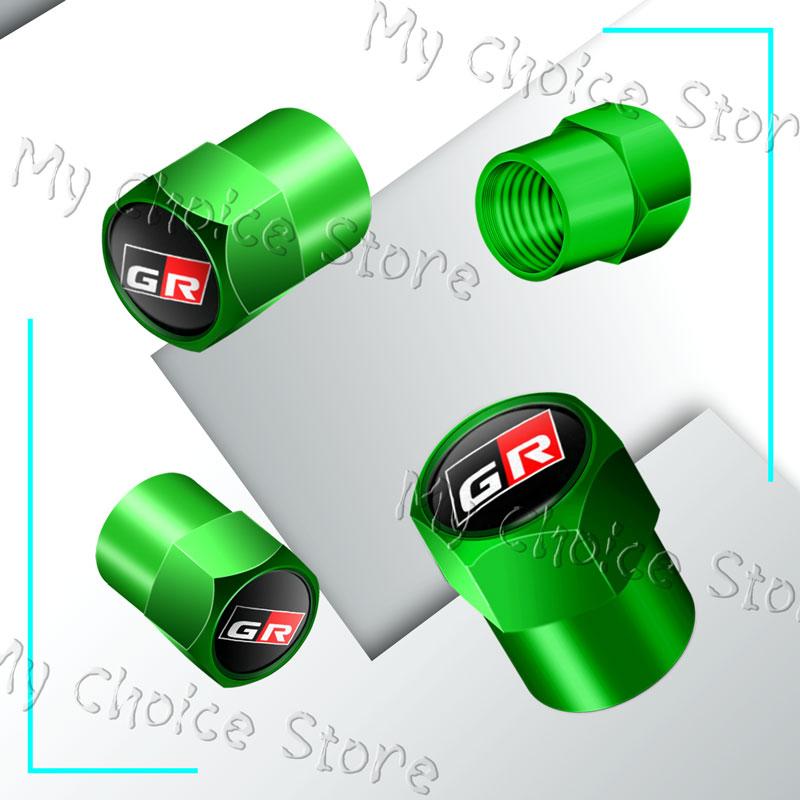 4Pcs/Set GR Sport Logo Car Styling Wheel Tire Valve Air Caps Stem Dustproof Cover For Toyota GR Gazoo Racing Sport Prius Camry