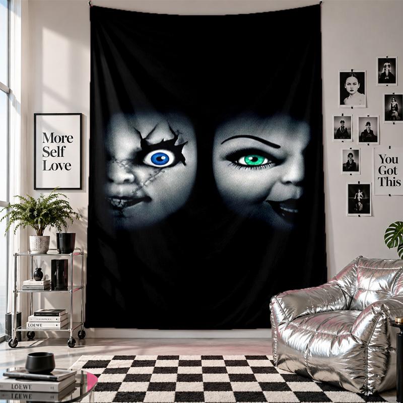 Wall TapestryChild's Play Chucky Tiffany Art Hanging Cloth Decorative Background Cover for Room Decoration