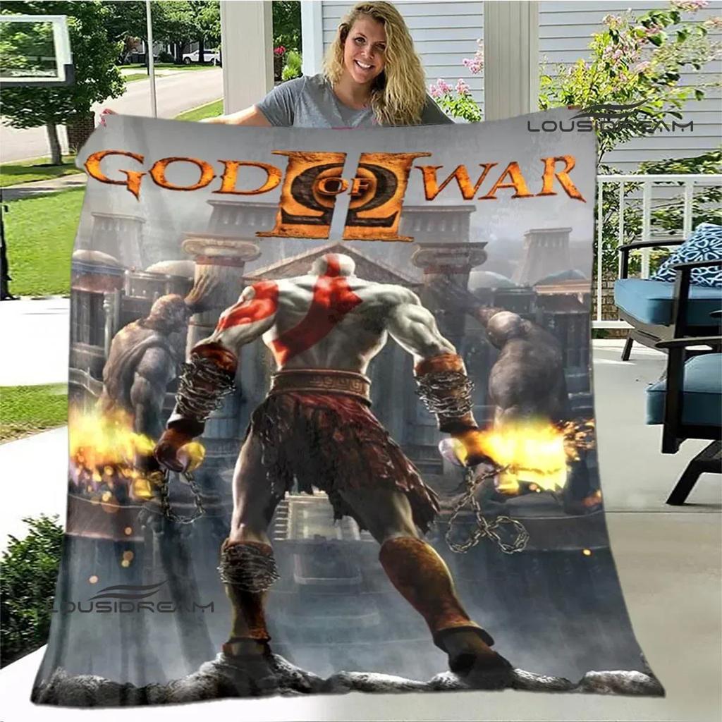 Плед с принтом God of War Плед для пикника Теплые фланелевые пледы Домашние постельные принадлежности Постельные покрывала Подарок на день рождения