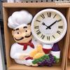 American Country Chef Wall Clock Kitchen Dining Room Silent Clock Retro Personal Art Deco Hanging Table