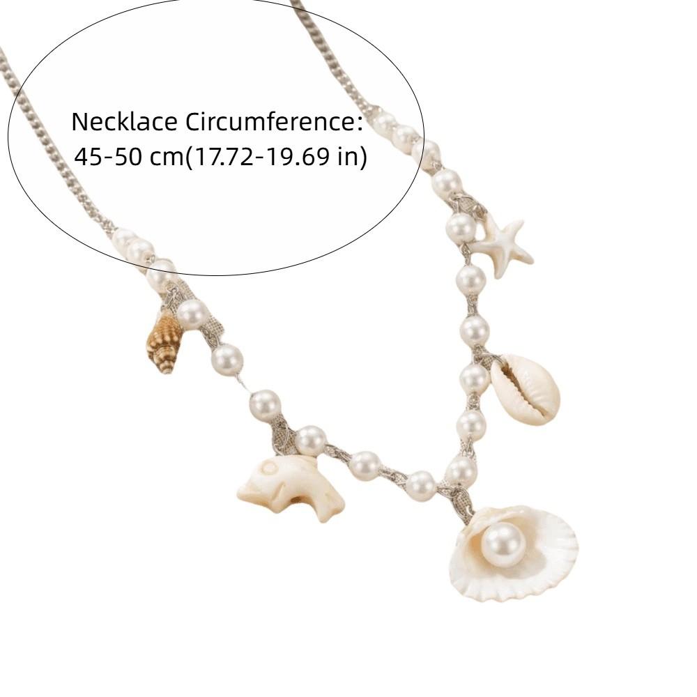 Y2K Ocean Themed Necklace Sweet Cool Chain Necklace Fashion Shell Pearl Choker Women