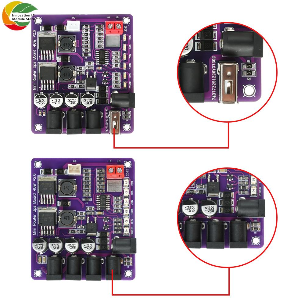 Mini Router UPS Board 40W Power Module With 4-Port Output Surge Protection For Stable Device Operation