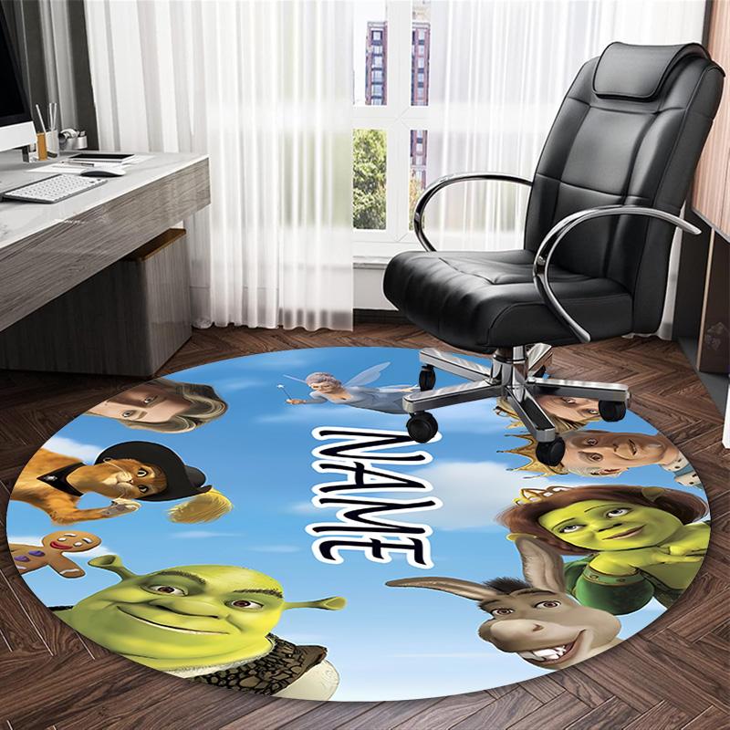 Customizable S-Shrek3 Round Non-Slip Carpet - Ideal for Garden, Picnic, Office, Perfect for Decoration, Suitable For All Seasons