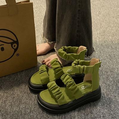 Летние сандалии на платформе с круглым носком для женщин в римском стиле, для повседневной носки, класса люкс, оригинальный комфорт, VIP-распродажи, оптом 2025, женская обувь