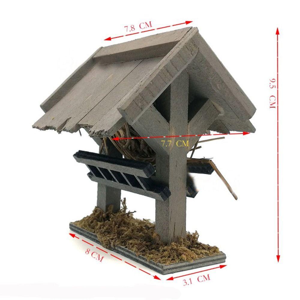 Wood Dollhouse Well Latrine Dolls Accessories Simulation Birdhouse Miniature Manger Figurine  Toy