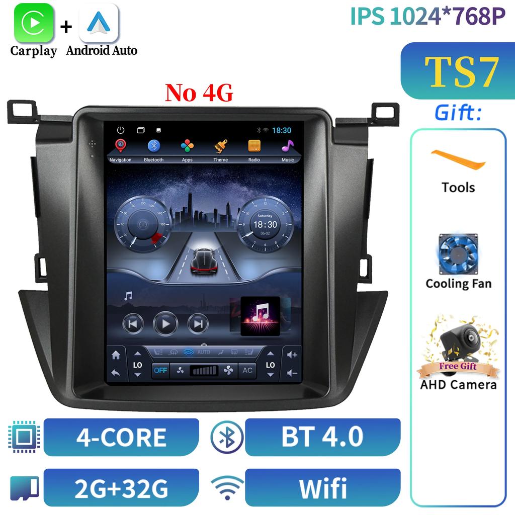 9,7-дюймовый автомобильный радиоприемник мультимедиа видео GPS для Toyota Rav4 2013-2018 Android навигация автомобильный радиоприемник Car play беспроводной экран стерео G