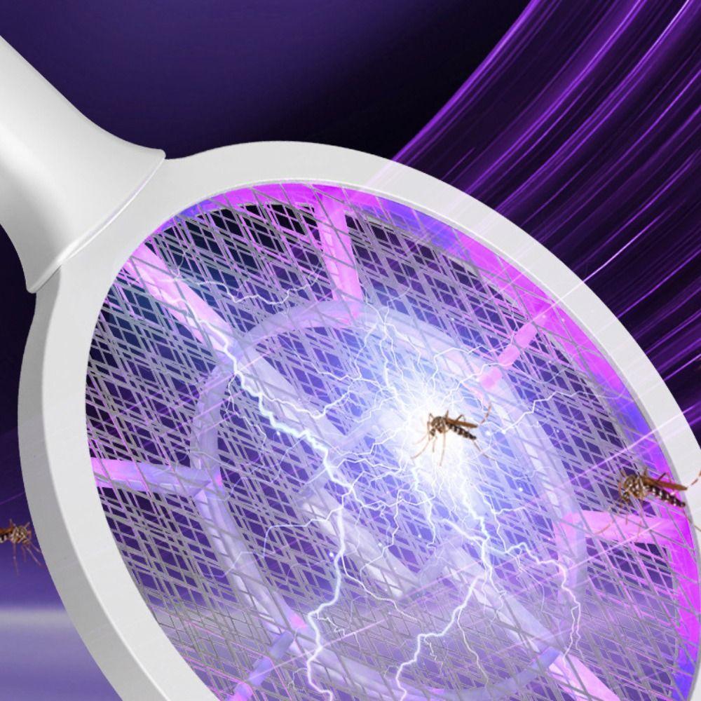 2-in-1 Fly Swatter USB Rechargeable Mosquito Killer Lamp Electric Mosquito Swatter  Home