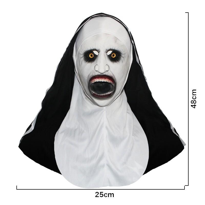 Жуткая латексная маска монахини для Хэллоуина и страшных костюмированных мероприятий для взрослых