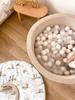 Foam playground with hill and pool micro Velvet soft beige + 100 balls: rose gold, light gold, pearl