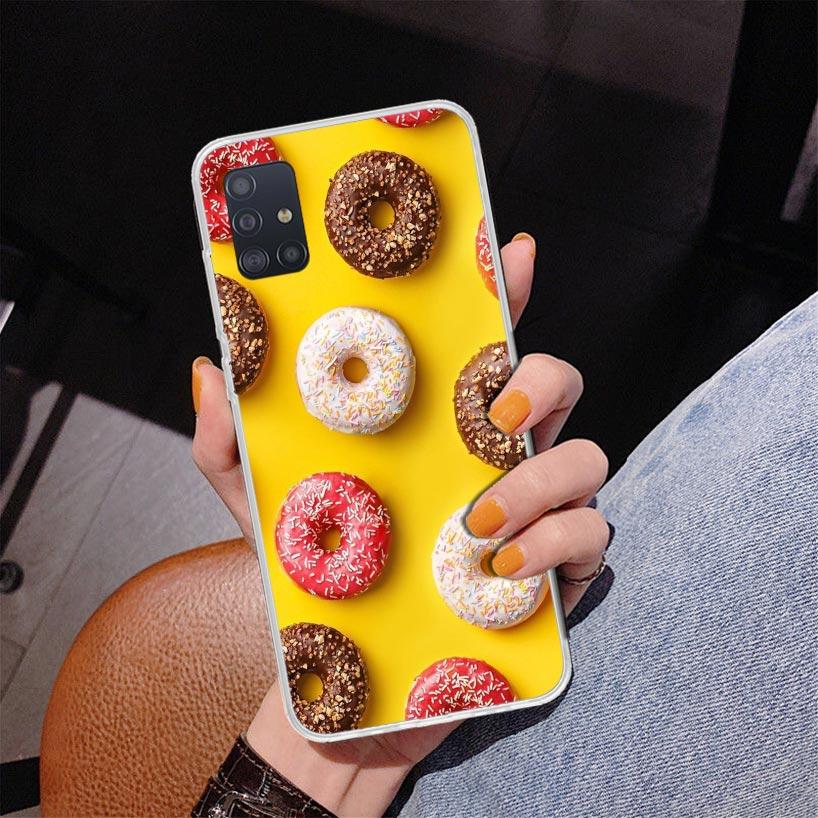 Чехол для телефона Macaron Ice Cream Cake Doughnut для Samsung Galaxy A52 A32 A22 A12 A51 A31 A50S A30S A20S A10S Note 20 Ultra 10 Plus