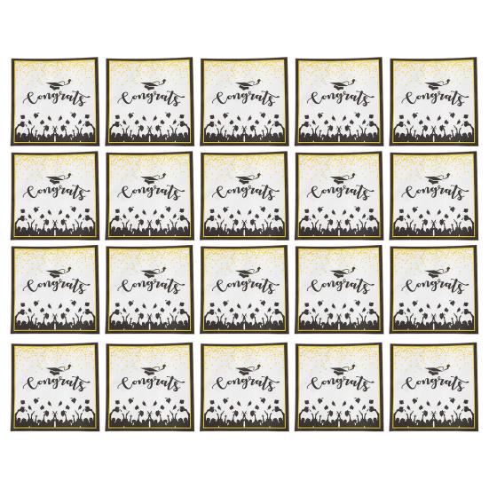 20 листов/набор 2025 Поздравляем Выпускной Салфетка Толстая Квадратная Одноразовая Колледж Выпускной Вечеринка Украшения Бакалавр Шляпа Обеденная Бумажная Салфетка