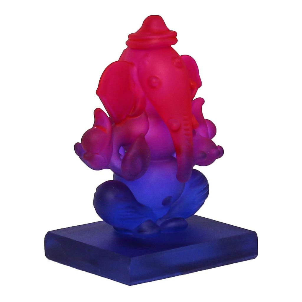 Ganesha Figurine, Pink and Blue Transparent Double Sided Crystal Lord Ganesha Idol, eCraftIndia