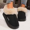 Anti-slip Thick Plush Snow Boots Women Faux Suede Platform Fur Winter Boots Woman Slip On Warm Cotton Padded Shoes Female 45