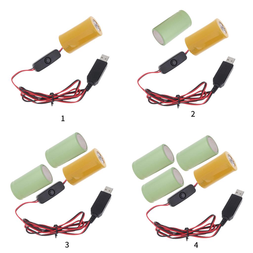 USB к 1,5 В-6 В1А LR20 D, выключатели батарей с переключателями, фиктивная батарея, кабель питания, шнур для игрушек/настольных ламп/фонарика