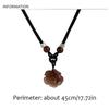 Chain Flower Beads Necklace Ethnic Round Pendant Necklace Trendy Camellia Stacking Necklace  Couple