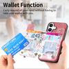 RFID Blocking Zippered Wallet Phone Case with Card Slot & Stand for iPhone Samsung Xiaomi Google Magnetic Car Mount Stylish Floral Print Phone Cover