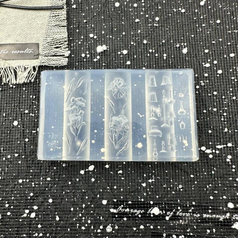 3D Силиконовая форма для ногтей Цветок Шелковая лента Дизайн Бабочки Прозрачный Рельеф DIY Украшение для нейл-арта Инструмент для маникюра