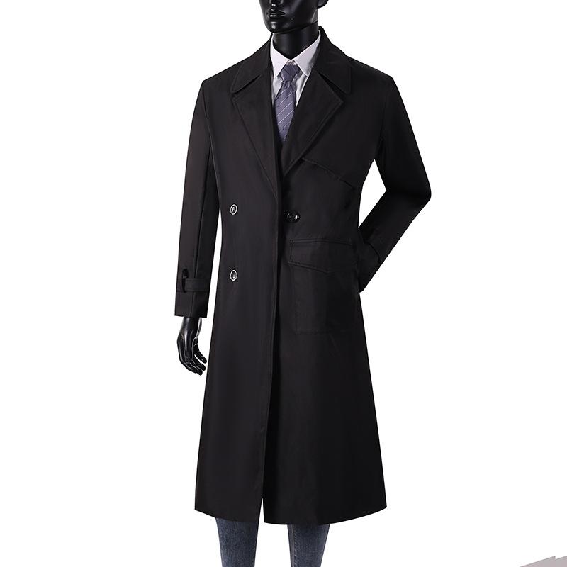 Мужской плащ с лацканами, уличная одежда, большой карман, осенняя деловая винтажная верхняя одежда M-6XL