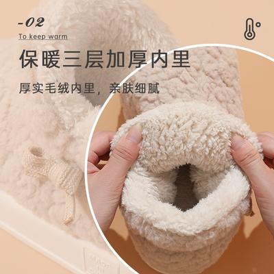 Осень и зима новые парные хлопковые тапочки бархатные теплые из овечьей шерсти домашние туфли нескользящая толстая подошва послеродовые туфли для периода восстановления